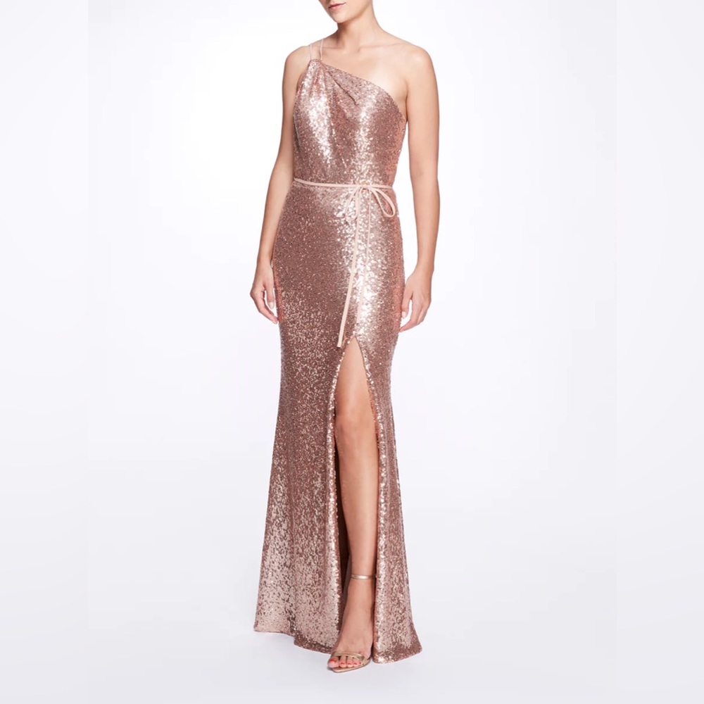 NWT Marchesa Stilo Gown in Rose Gold